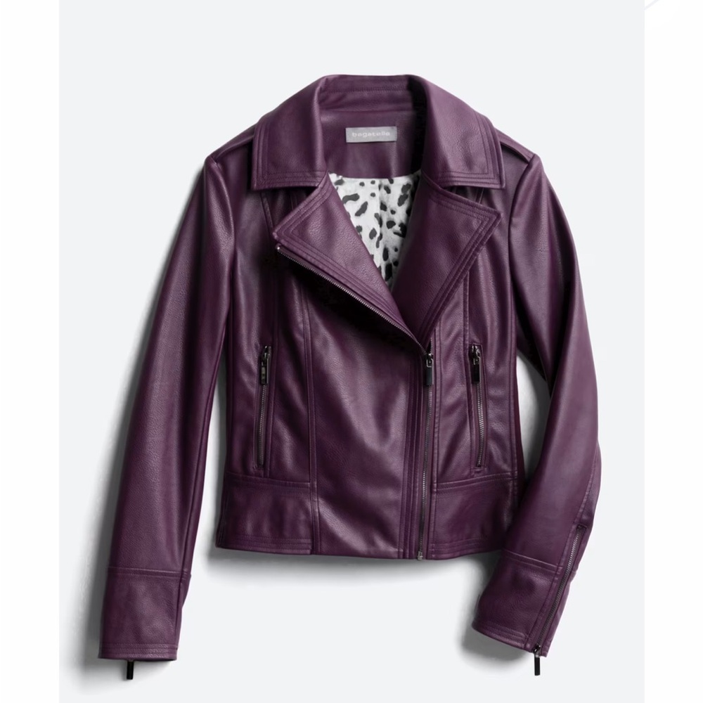 Bagatelle Deep Purple Faux Leather Moto Jacket